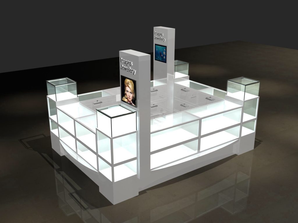 white jewelry kiosk for mall