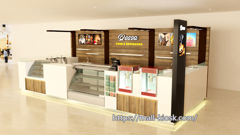 wooden mall kiosk