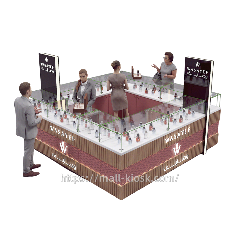 square perfume kiosk
