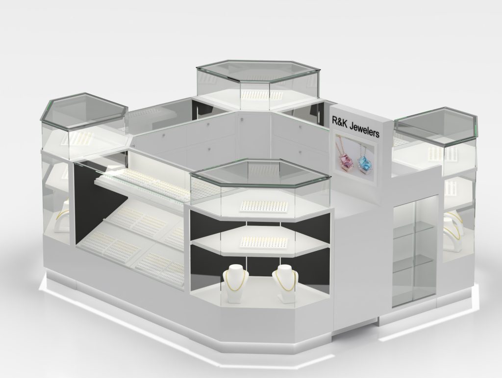 glass jewelry kiosk