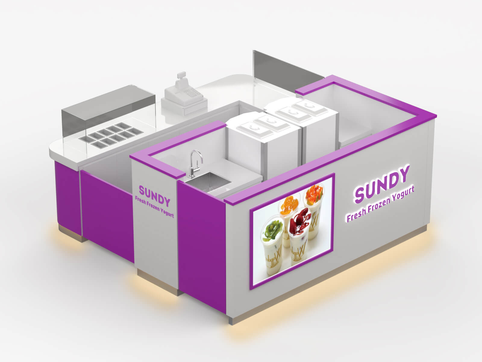 Frozen yogurt kiosk